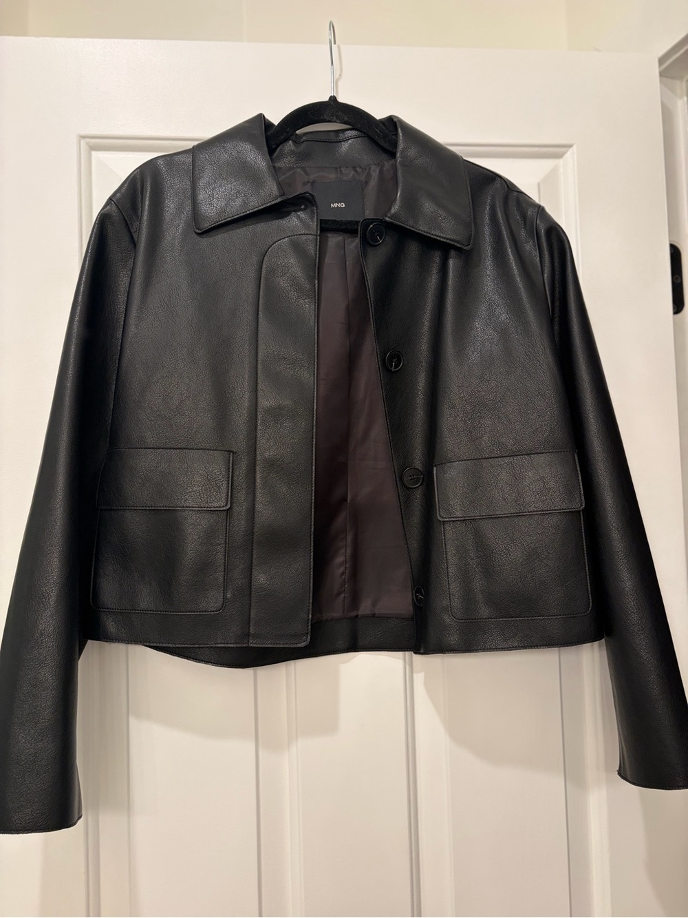 Mango Black Faux Leather Jacket